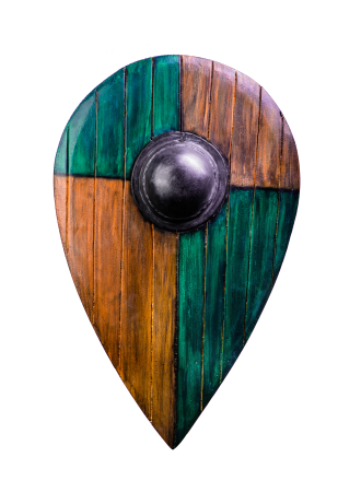  Trollfelsen LARP-Tropfenschild Holzoptik, geviertelt 